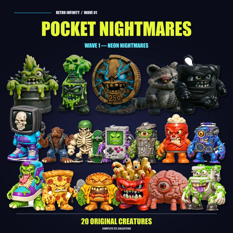 Pocket Nightmares — Wave 1: Neon Nightmares